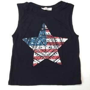 *3/$15* It Closet LA Patriotic Star Crop Tank